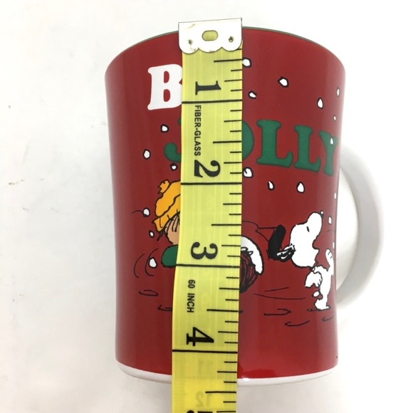 Peanut Be Jolly Snoopy Vintage Christmas Holiday Mugs in Red - Picture 6 of 8